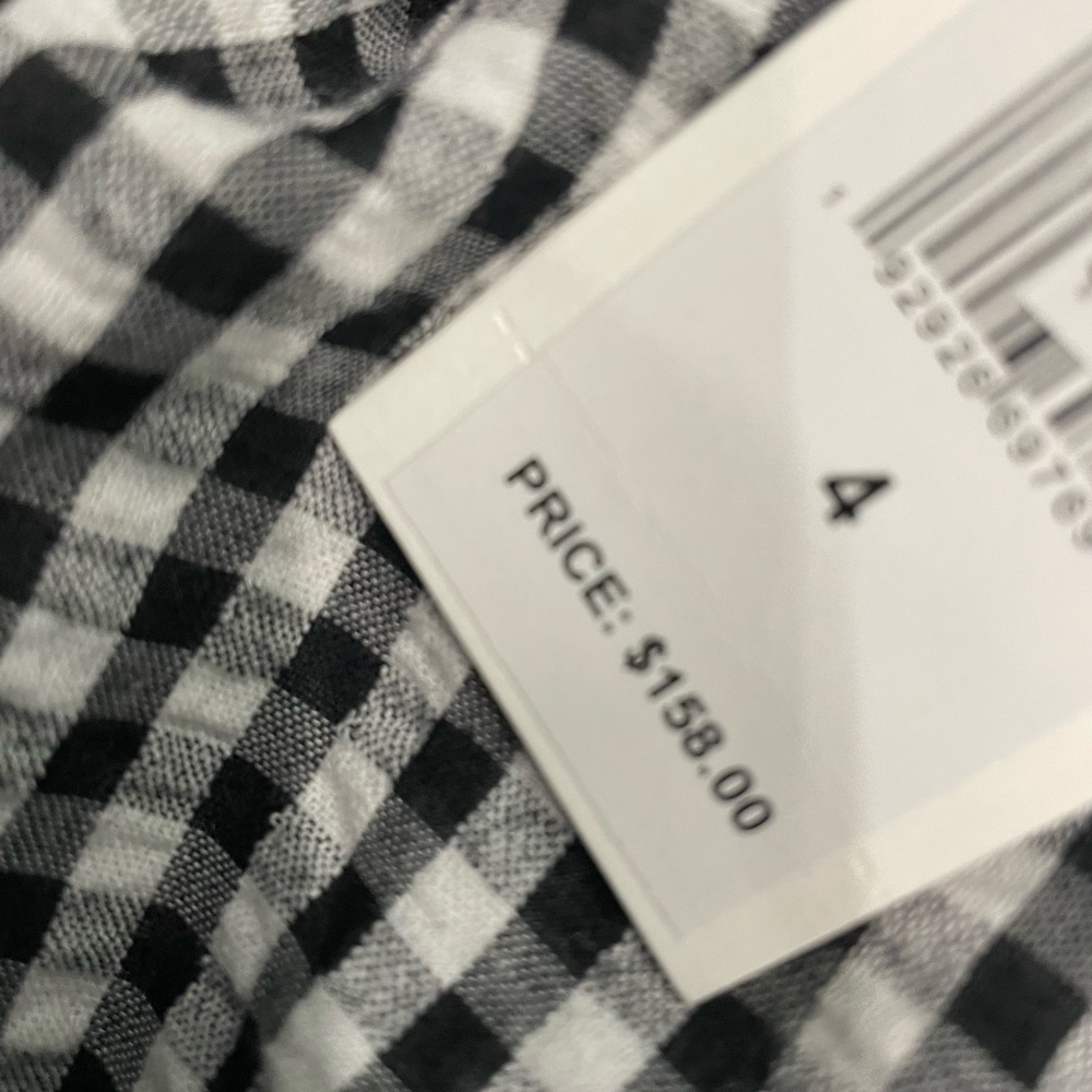 NWT Vineyard Vines Gingham Dress One Shoulder Black and White - Picture 5 of 6